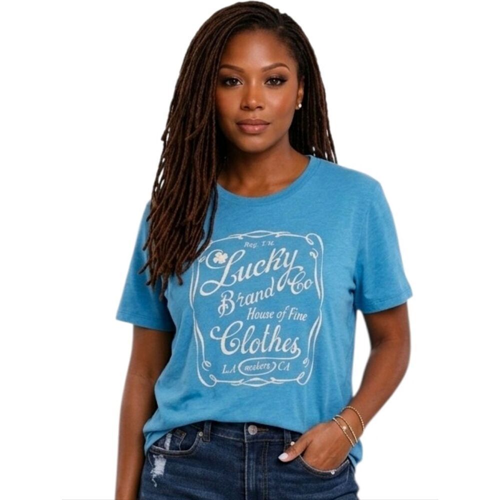 Lucky Brand Turquoise Graphic T-shirt Size XXL